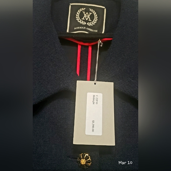 **NORMAN AMBROSE COAT | MIDNIGHT NWT'S - Picture 11 of 13